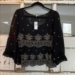 American Eagle embroidered blouse